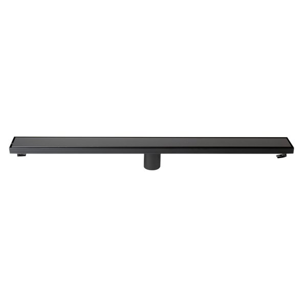 Alfi Brand 32" Black Matte Stainless Steel Linear Shower Drain with Solid Cover ABLD32B-BM